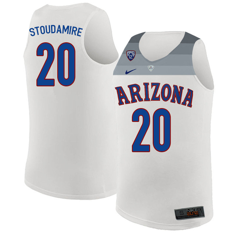 2018 Men #20 Damon Stoudamire Arizona Wildcats College Basketball Jerseys Sale-White